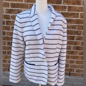 Striped Women's Blazer - Black and White